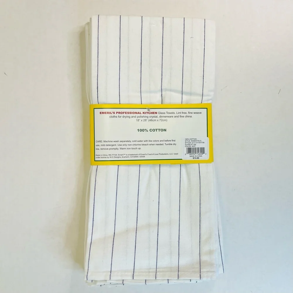 Lot of 6 Emeril Professional Kitchen Towels 100% Cotton
